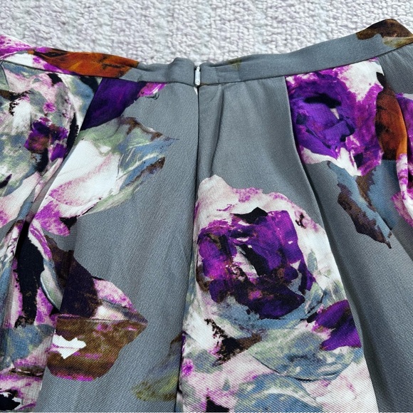 Trina Turk Full Midi Skirt Moody Floral Size 4 Fall Autumn Cocktail Party - Picture 6 of 14